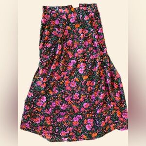 Floral Magenta Midi Skirt